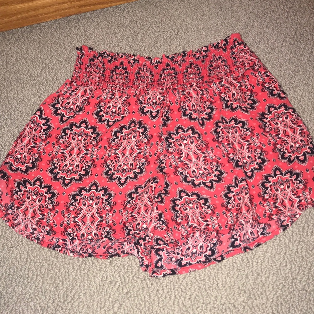 Red and black shorts